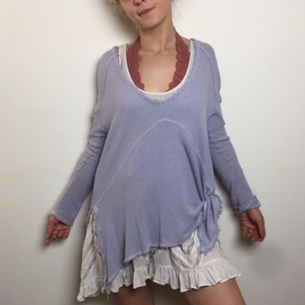 Free People Thermal Long-sleeve Tee in Lilac